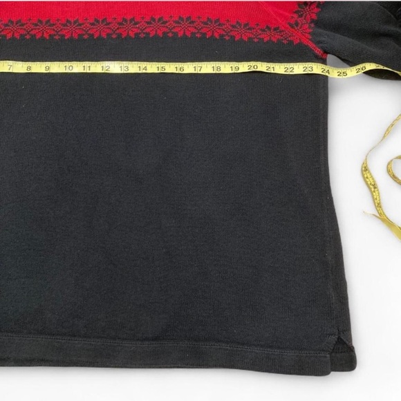 Vtg Eddie Bauer Snowflake Holiday Sweater Women’s XL Outdoor Gorpcore Red Black - Picture 5 of 6